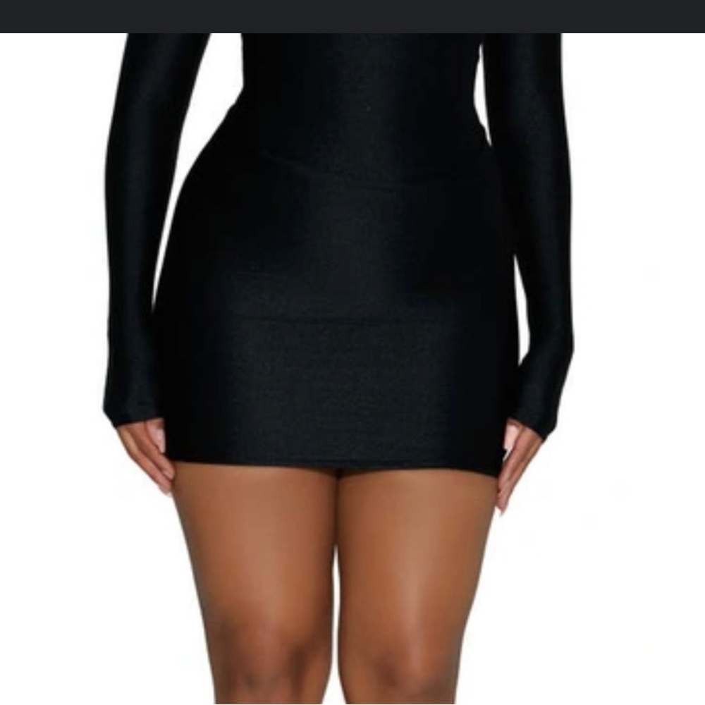 Naked Wardrobe Sleek Energy Mini Skirt in Black